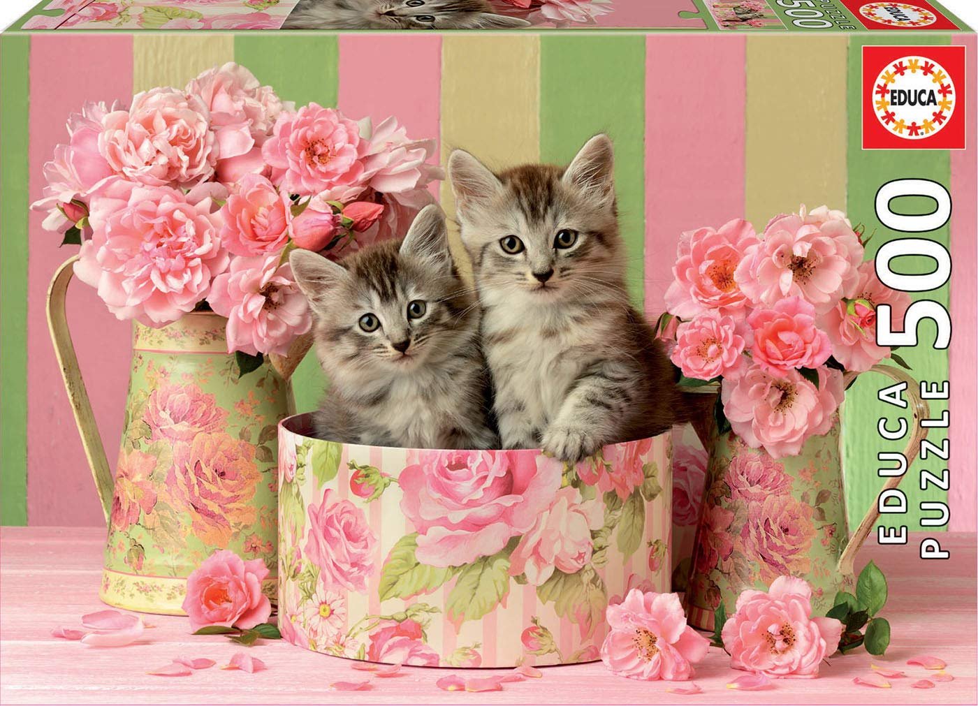 Kittens with Roses - 500 brikker