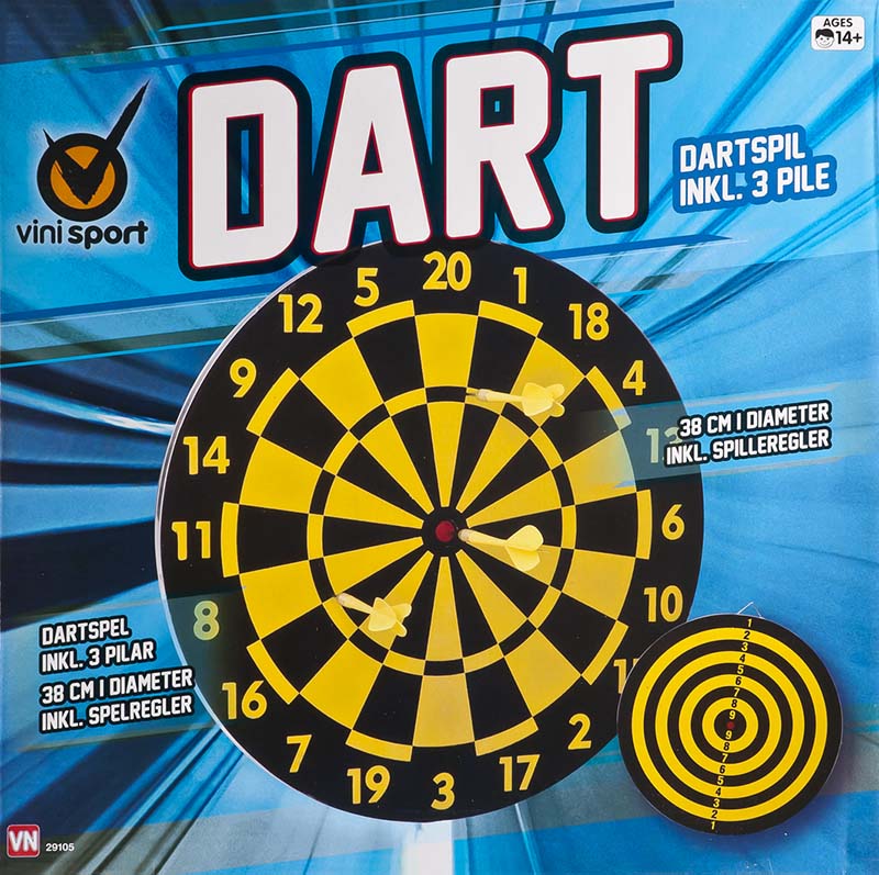 Stort Dartspil med 3 Pile