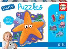 Baby Puzzles - Sea Animals, 2-4 brikker (1)