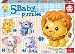 Baby Puzzles - Wild Animals - 3-5 brikker (1)