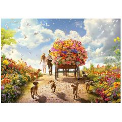 Bonito: En vogn fuld af blomster - 1000 brikker (2)