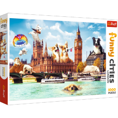 Hunde i London - Funny Cities - 1000 brikker (1)